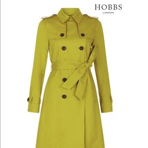 Hobbs Trenchcoat Saskia Size 10 Bright Green